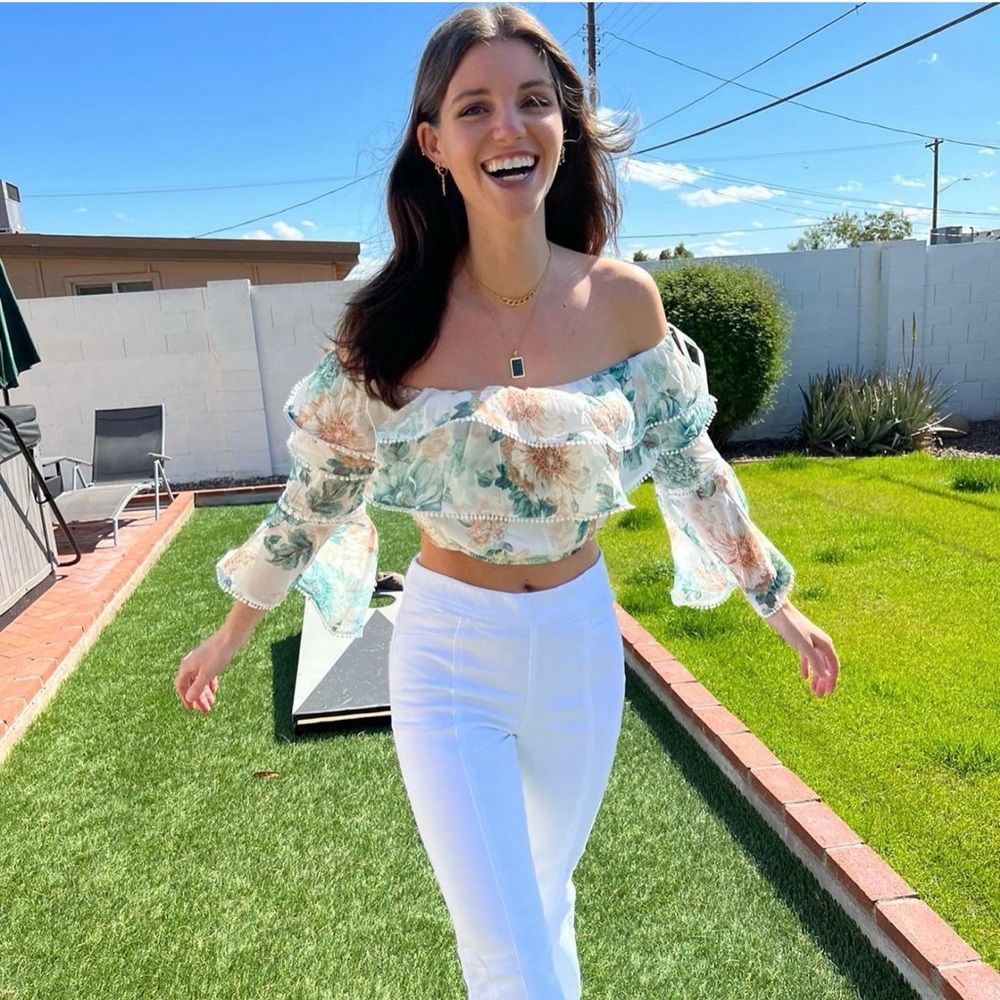 HELLO MOLLY Floral Off-Shoulder Top | Small